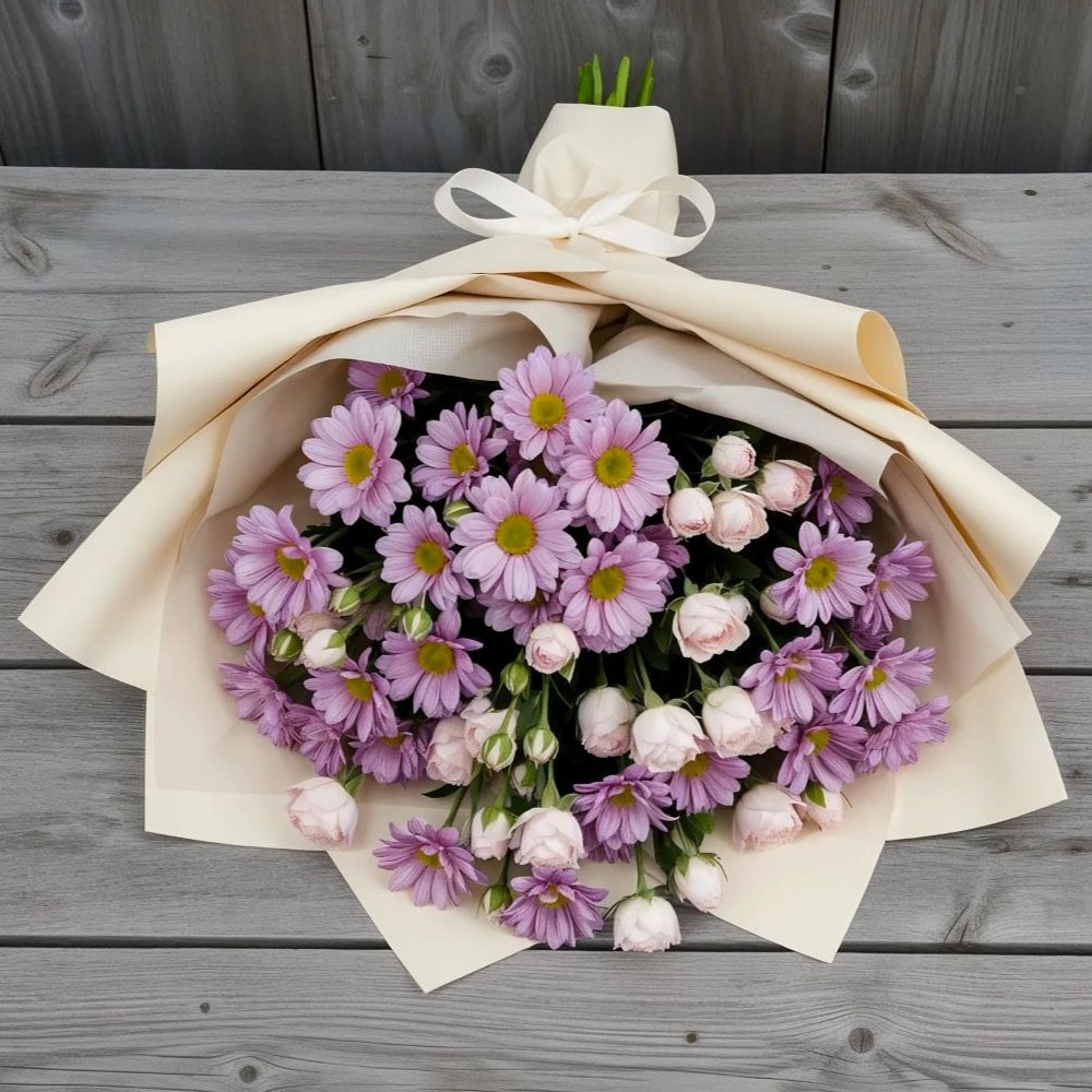 Букет цветов из: Розы и Хризантемы в Колпашево