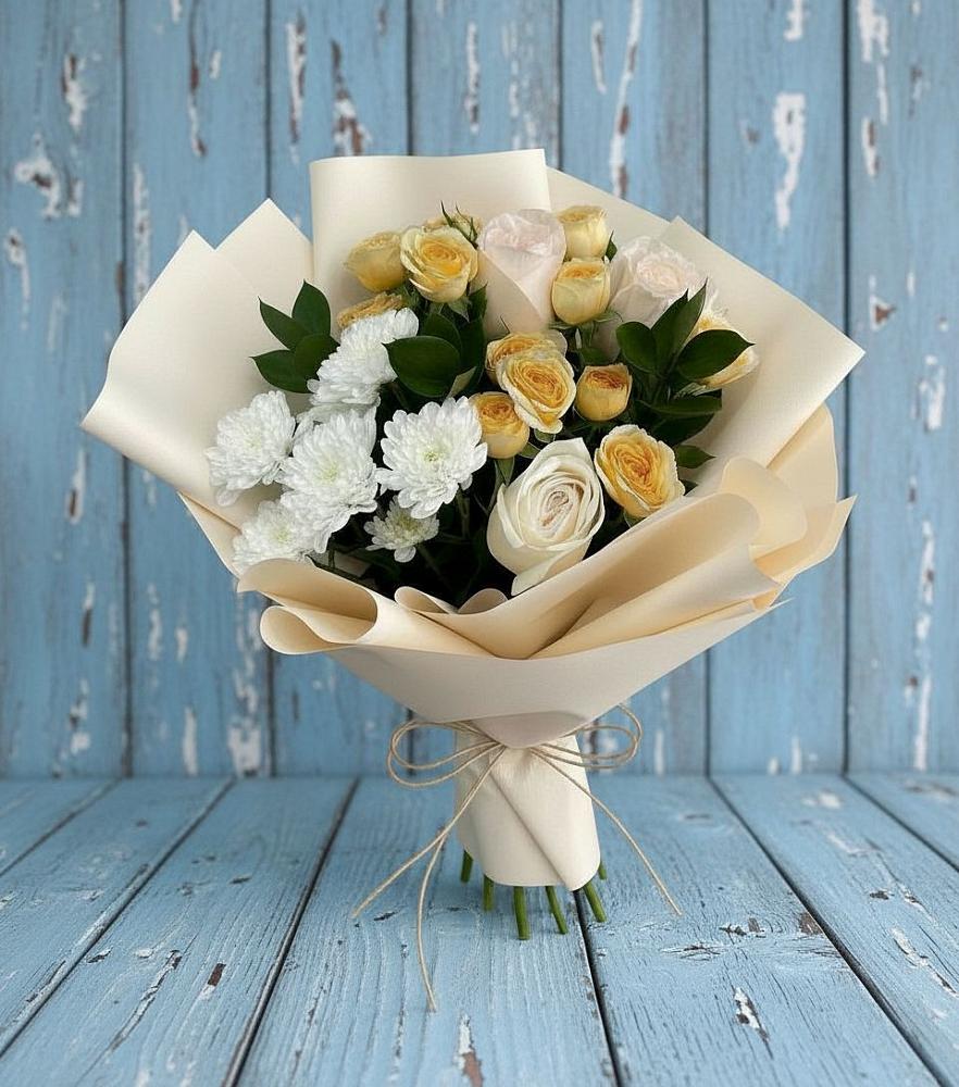 Букет цветов из: Розы и Хризантемы в Колпашево
