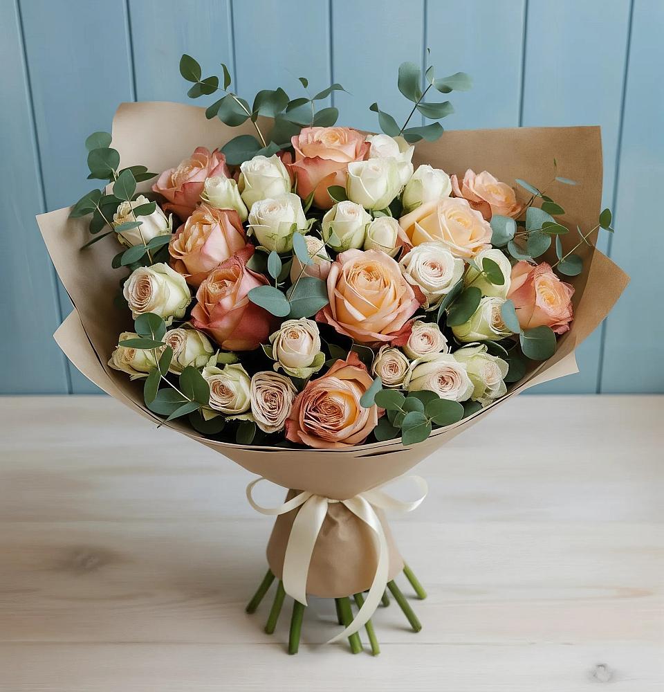 Букет цветов из: Альстромерии и Розы в Колпашево