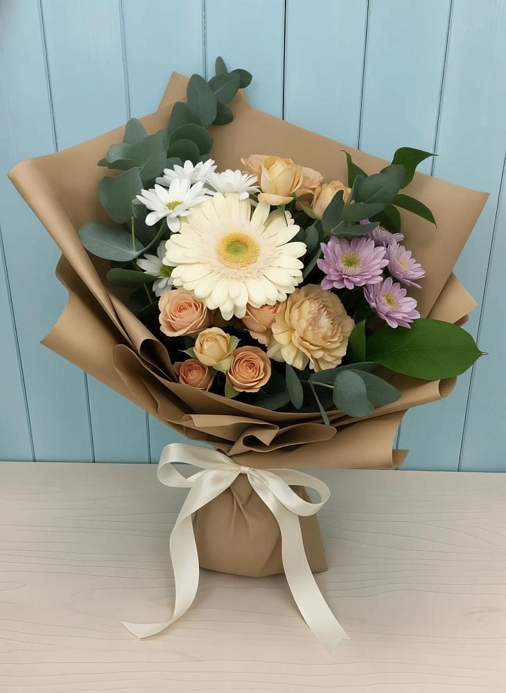 Букет цветов из: Герберы и Хризантемы в Колпашево