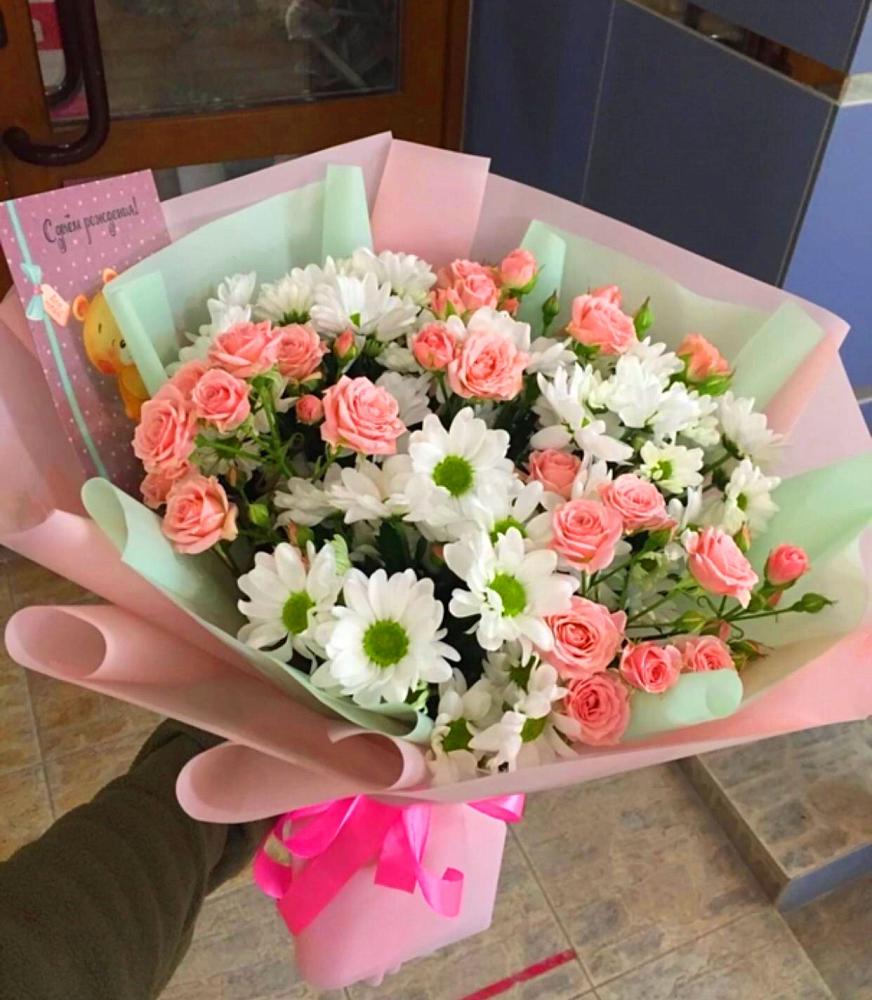 Букет цветов из: Розы и Хризантемы в Колпашево