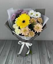Букет цветов из:  Розы, Герберы и Хризантемы в Колпашево