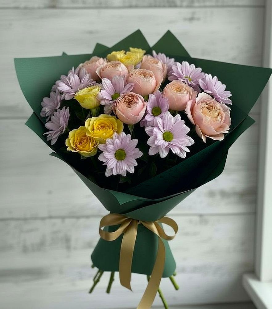 Букет цветов из: Хризантемы и Розы в Колпашево