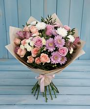 Букет цветов из:  Хризантемы, Розы и Альстромерии в Колпашево