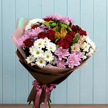Букет цветов из:  Розы, Хризантемы и Альстромерии в Колпашево